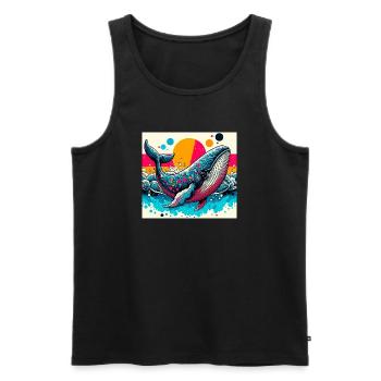 whale - Men's Premium Organic Tank Top - black - Front - Michal (187cm)