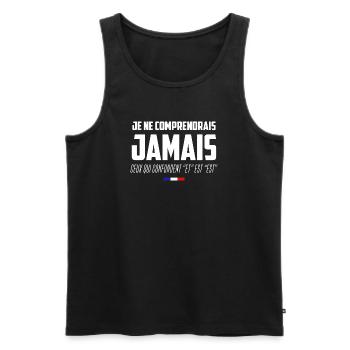 Humor Französisch Lehrer und Schüler - Männer Premium Bio Tank Top - Schwarz - Vorne - AI Model Male 178 light (178cm)