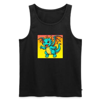dragon - Men's Premium Organic Tank Top - black - Front - AI Model Male 178 light (178cm)