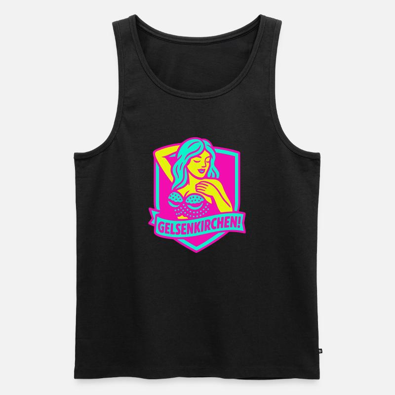 Gelsenkirchen Superstar in pink - Männer Premium Bio Tank Top - Schwarz