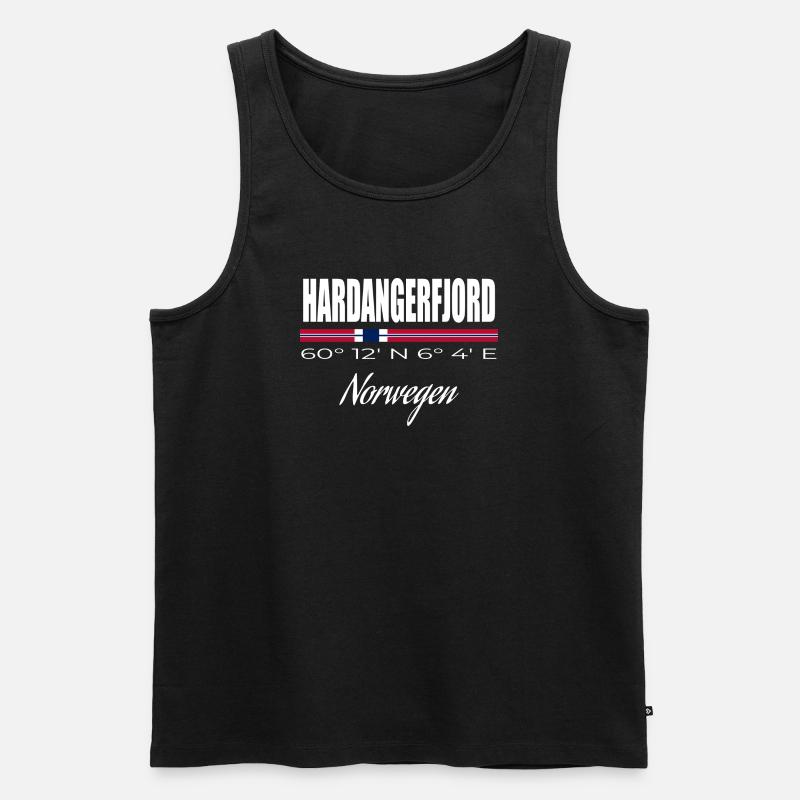 Hardangerfjord - Männer Premium Bio Tank Top - Schwarz