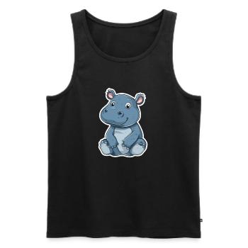 Nilpferd - Männer Premium Bio Tank Top - Schwarz - Vorne - AI Model Male 178 light (178cm)