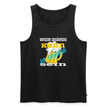 Bierkrug mit einem lustigen Spruch - Männer Premium Bio Tank Top - Schwarz - Vorne - Michal (187cm)