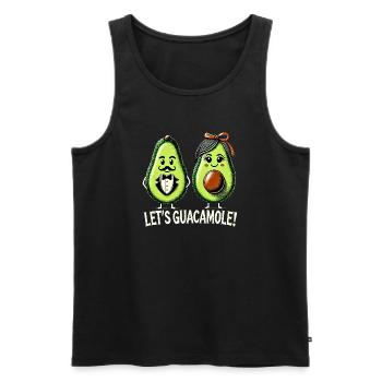 Duo d’avocats fantaisiste avec message de jeu de mots - Débardeur bio Premium Homme - noir - Devant - AI Model Male 178 light (178cm)