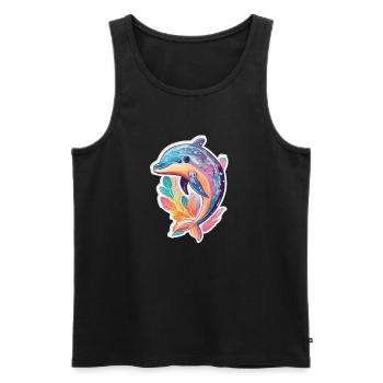 Delfin - Männer Premium Bio Tank Top - Schwarz - Vorne - AI Model Male 178 light (178cm)