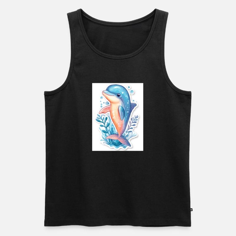 Delfin - Männer Premium Bio Tank Top - Schwarz