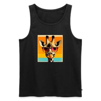 girafe - Débardeur bio Premium Homme - noir - Devant - Michal (187cm)