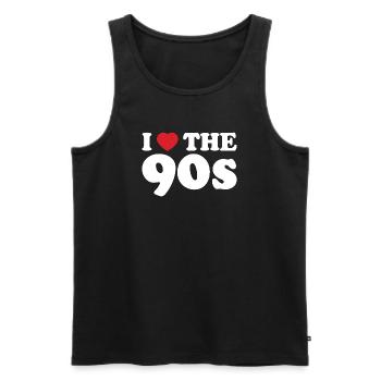 Colorful 90s retro design - Men's Premium Organic Tank Top - black - Front - AI Model Male 178 light (178cm)