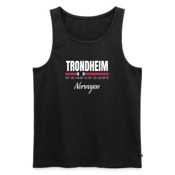 Trondheim - Männer Premium Bio Tank Top - Schwarz - Vorne - AI Model Male 178 light (178cm)