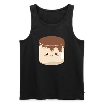 Guimauve au chocolat kawaii - Débardeur bio Premium Homme - noir - Devant - AI Model Male 178 light (178cm)