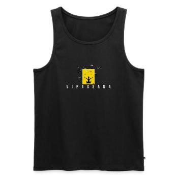 Vipassana Meditation - Männer Premium Bio Tank Top - Schwarz - Vorne - Michal (187cm)