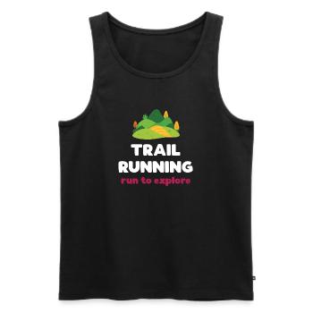 Trailrunning – Laufen, um die Welt zu erkunden - Männer Premium Bio Tank Top - Schwarz - Vorne - Michal (187cm)