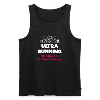 Ultra Running - It's Fun to Do Hard Things - Men's Premium Organic Tank Top - black - Front - Michal (187cm)