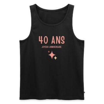 40. Geburtstag Design Rosa Sterne - Männer Premium Bio Tank Top - Schwarz - Vorne - AI Model Male 178 light (178cm)