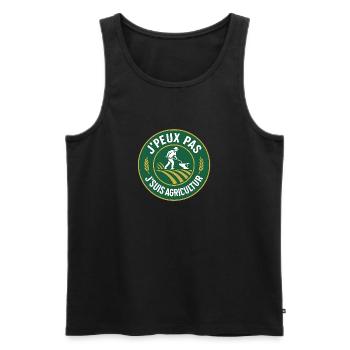 Vintage Vernacular Agriculture Logo - Men's Premium Organic Tank Top - black - Front - Michal (187cm)