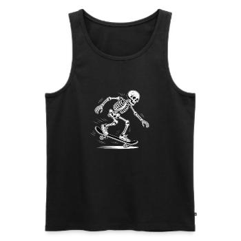 Skull Skeleton Skateboard Design - Men's Premium Organic Tank Top - black - Front - AI Model Male 178 light (178cm)