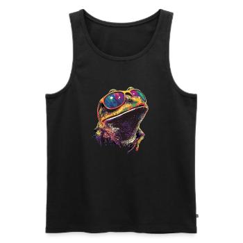 Grenouille Petit Crapaud Grenouille Grenouille Prince Grenouilles - Débardeur bio Premium Homme - noir - Devant - AI Model Male 178 light (178cm)