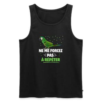 Wenn Sie sprechen, wiederholen wir weiße Papageien - Männer Premium Bio Tank Top - Schwarz - Vorne - AI Model Male 178 light (178cm)