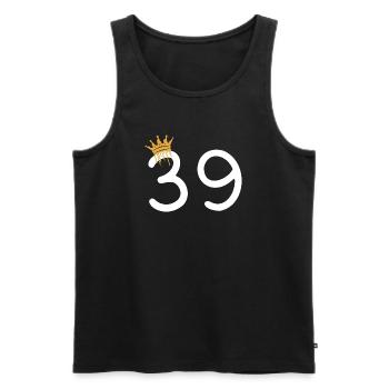 Royal number 39 with gold crown - Men's Premium Organic Tank Top - black - Front - Michal (187cm)