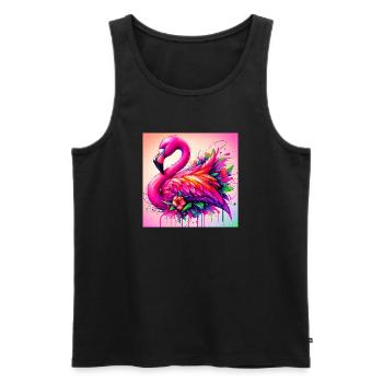 Flamingo - Männer Premium Bio Tank Top - Schwarz - Vorne - Michal (187cm)