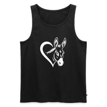 Herz und Esel - Männer Premium Bio Tank Top - Schwarz - Vorne - Michal (187cm)