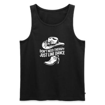 Line Dance Cowboy Statement - Männer Premium Bio Tank Top - Schwarz - Vorne - Michal (187cm)