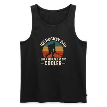 Hockey papa Rétro Coucher de soleil Design - Débardeur bio Premium Homme - noir - Devant - AI Model Male 178 light (178cm)