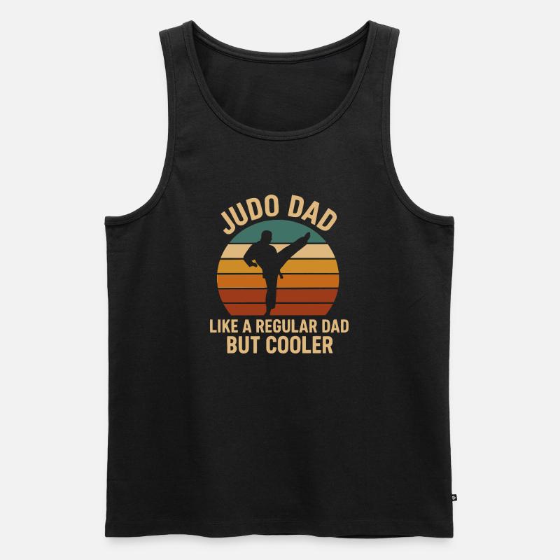 Judo-Papa wie ein normaler Papa, aber cooler - Männer Premium Bio Tank Top - Schwarz