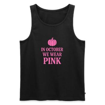 En octobre, nous portons du rose pour sensibiliser au cancer du sein - Débardeur bio Premium Homme - noir - Devant - Michal (187cm)