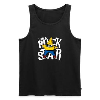 Funny Rock star Cartoon Star – Cool Music Lover - Männer Premium Bio Tank Top - Schwarz - Vorne - AI Model Male 178 light (178cm)