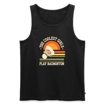 The Coolest Girl Badminton Design - Männer Premium Bio Tank Top - Schwarz - Vorne - Michal (187cm)