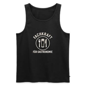 Spécialiste de la gastronomie - Débardeur bio Premium Homme - noir - Devant - AI Model Male 178 light (178cm)