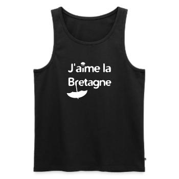 J'aime la Bretagne - Débardeur bio Premium Homme - noir - Devant - Michal (187cm)