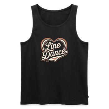 Lettrage de danse en ligne en forme de cœur - Débardeur bio Premium Homme - noir - Devant - AI Model Male 178 light (178cm)