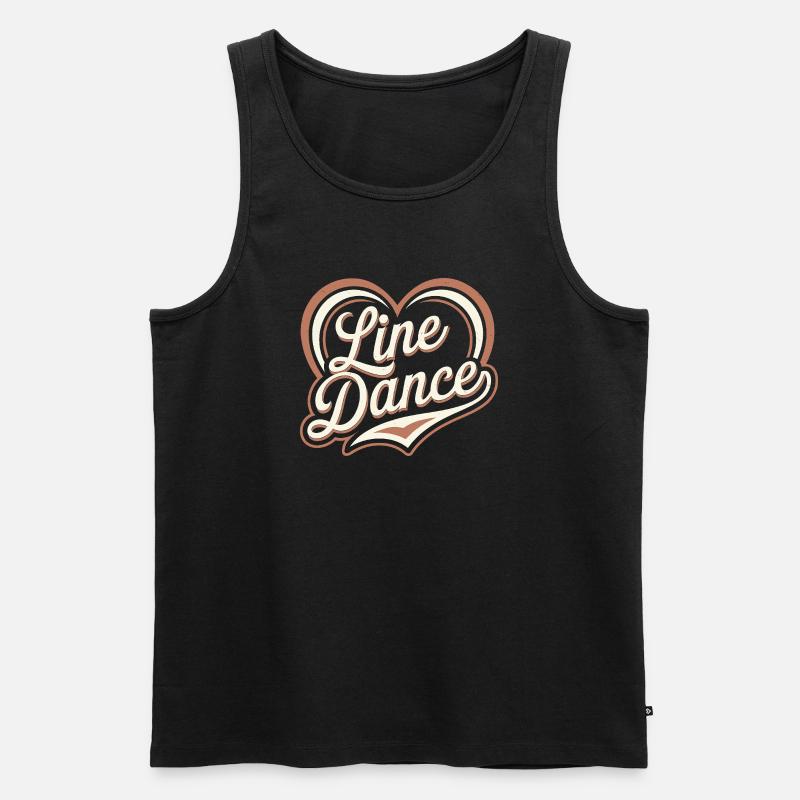 Herzförmiger Line Dance Schriftzug - Männer Premium Bio Tank Top - Schwarz