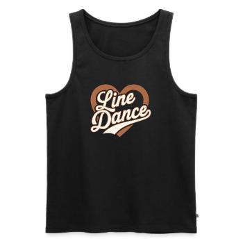 Line Dance - Men's Premium Organic Tank Top - black - Front - AI Model Male 178 light (178cm)