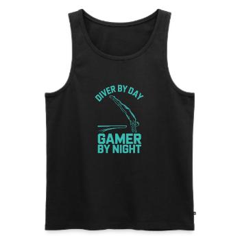 Kunstspringen Turmspringer Sprungbrett - Männer Premium Bio Tank Top - Schwarz - Vorne - AI Model Male 178 light (178cm)