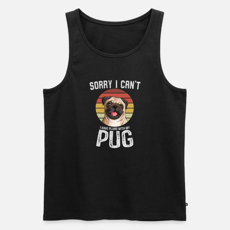 Humorvoller Mops mit Textdesign - Männer Premium Bio Tank Top - Schwarz