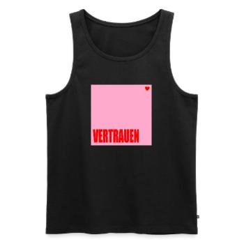 VERTRAUEN HERZ - Männer Premium Bio Tank Top - Schwarz - Vorne - Michal (187cm)