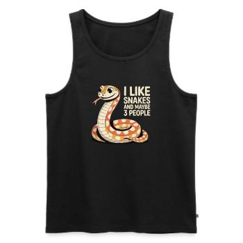 I Like Snakes – Lustiges Schlangenmotiv - Männer Premium Bio Tank Top - Schwarz - Vorne - Michal (187cm)