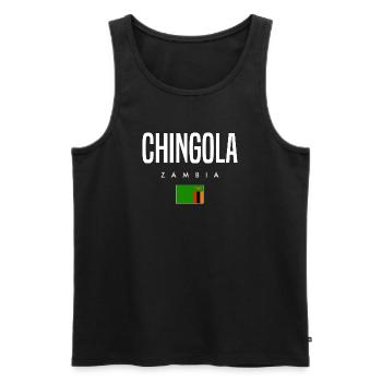 Chingola Sambia - Männer Premium Bio Tank Top - Schwarz - Vorne - AI Model Male 178 light (178cm)