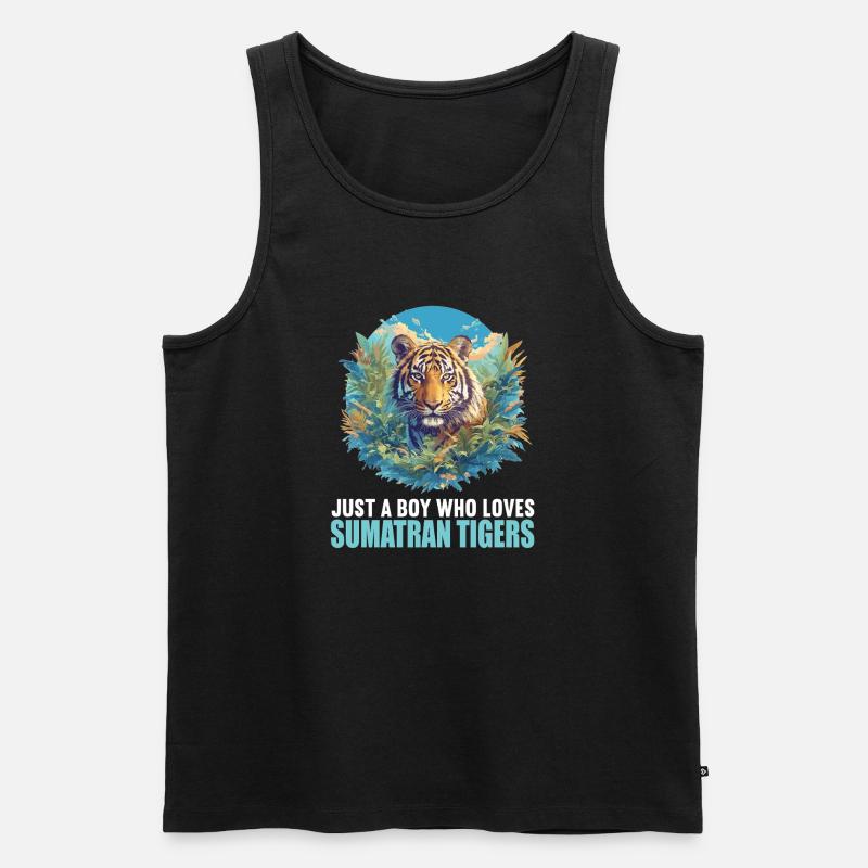 Sumatra-Tiger - Männer Premium Bio Tank Top - Schwarz