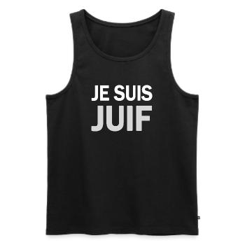 T SHIRT JE SUIS JUIF - Débardeur bio Premium Homme - noir - Devant - AI Model Male 178 light (178cm)