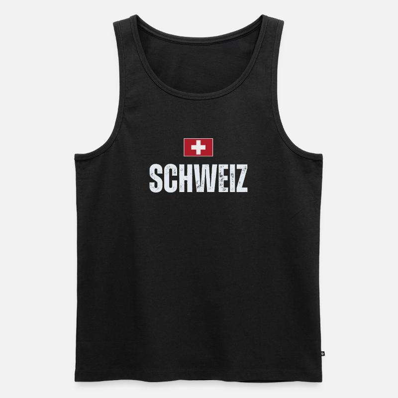 Schweizer Flagge, Schweizer Patriot - Männer Premium Bio Tank Top - Schwarz