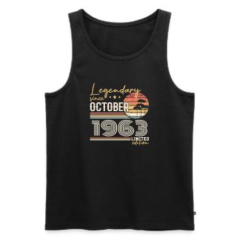 October 1963 Gift - Awesome Since October 1963 - Men's Premium Organic Tank Top - black - Front - Michal (187cm)