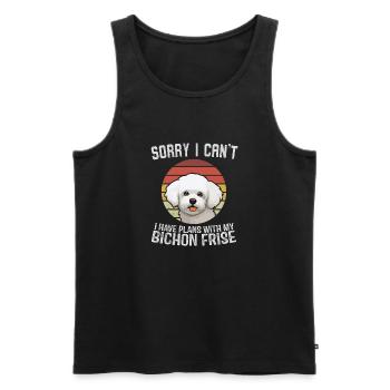 Désolé, je ne peux pas Bichon frisé Chemise - Débardeur bio Premium Homme - noir - Devant - Michal (187cm)