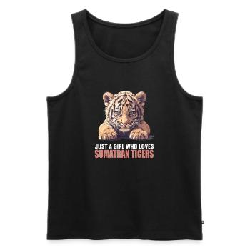 Sumatra-Tiger - Männer Premium Bio Tank Top - Schwarz - Vorne - AI Model Male 178 light (178cm)