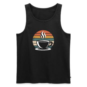 Vintage Coffee Design - Men's Premium Organic Tank Top - black - Front - AI Model Male 178 light (178cm)