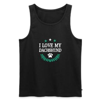 DACHSHUND - Männer Premium Bio Tank Top - Schwarz - Vorne - AI Model Male 178 light (178cm)