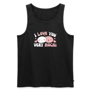 Je t’aime beaucoup mochi kawaii gâteau de riz mochi - Débardeur bio Premium Homme - noir - Devant - Michal (187cm)
